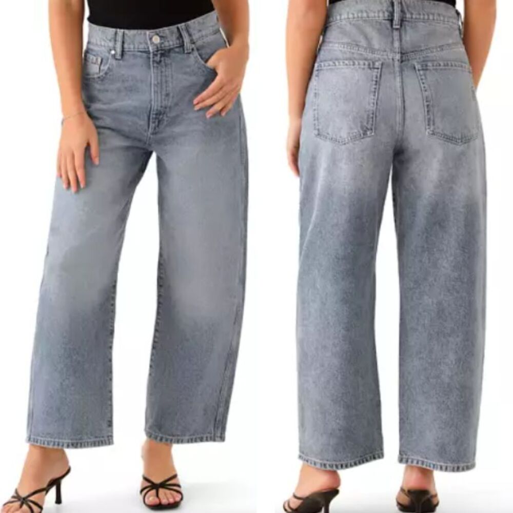 JASON WU Taylor High Rise Barrel Leg Jeans Womens Size 4 Wide Leg 27" Ankle Crop